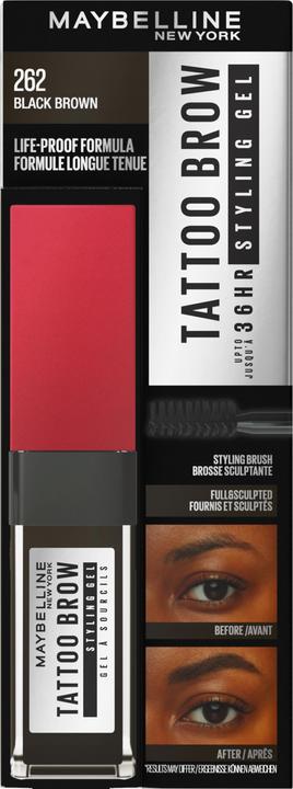 Image du produit Maybelline New York Gel coiffant Tattoo Brow 36H (262 Noir Marron)