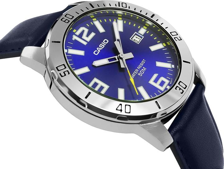Produktbild Casio MTP-VD01L-2BV Men's Enticer Blue Leather Band Blue Dial Casual Analog Sporty Watch (220 mm)
