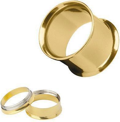 Image du produit Hermex 16mm Plug Oreille Expander Piercing DOUBLE FLARED TUBE Titanium - Doré (Titane)