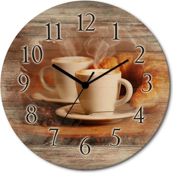 Immagine prodotto Artland Orologio da parete con cappuccino e cornetto fumante T5XO (30 cm)