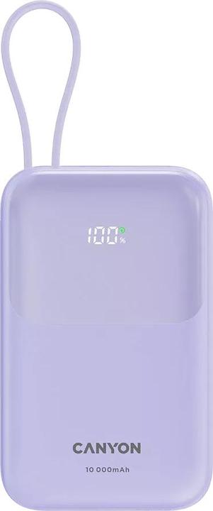 Produktbild Canyon power bank OnPower 101 built-in cable 10000 mAh PD22.5W Violetin (10000 mAh, 22.50 Wh)