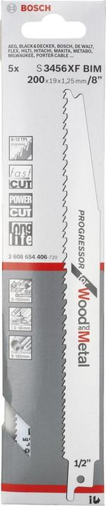 Actual product image Bosch Professional Zubehör Sabre saw blade S 3456 XF, Progressor for Wood and Metal, pack of 5