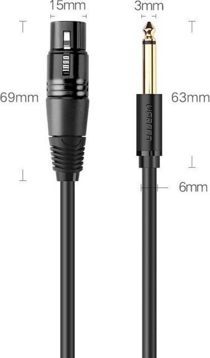 Immagine prodotto Ugreen Cavo di collegamento microfonico XLR femmina a 6,3m maschio (2 m, XLR)