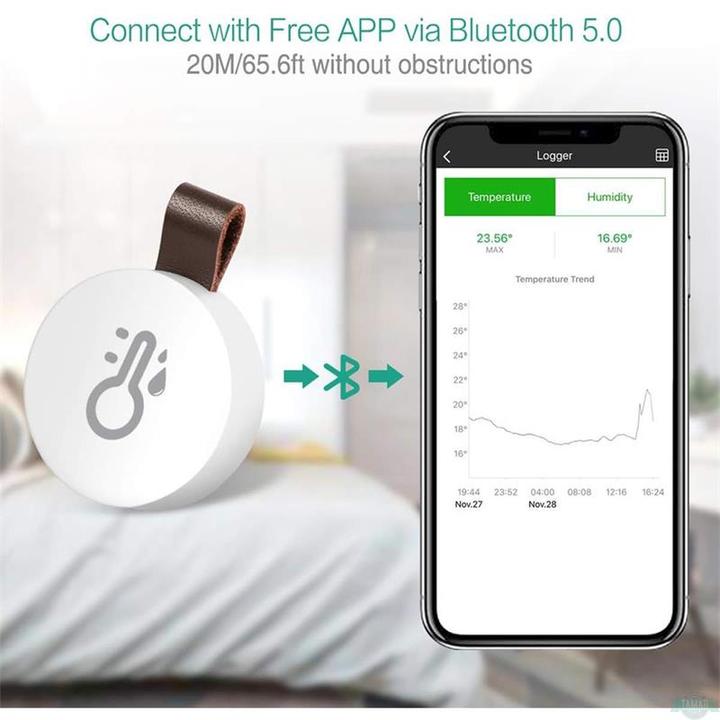 Produktbild Oria Wireless Thermometer Hygrometer Mini Wireless Humidity Temperature Sensor