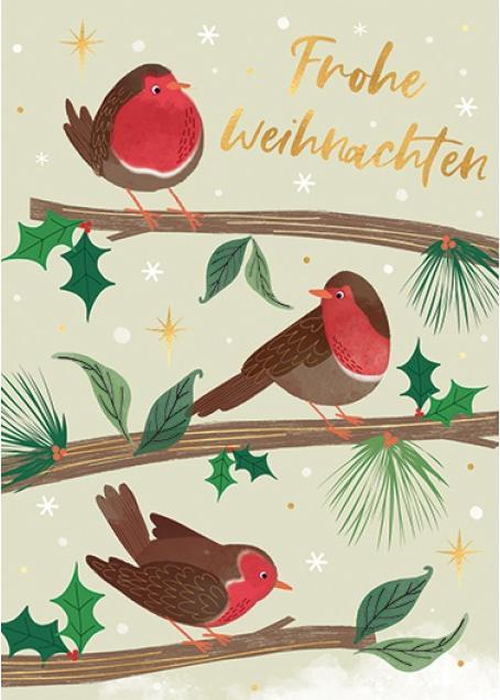 Produktbild Taurus Kunstkarten Weihnachtskarte Rotkehlchen von Laura Darrington (1 Stk.)