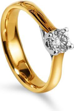 Actual product image Muau Solitaire ladies' ring (54, 750/18 K Gold)