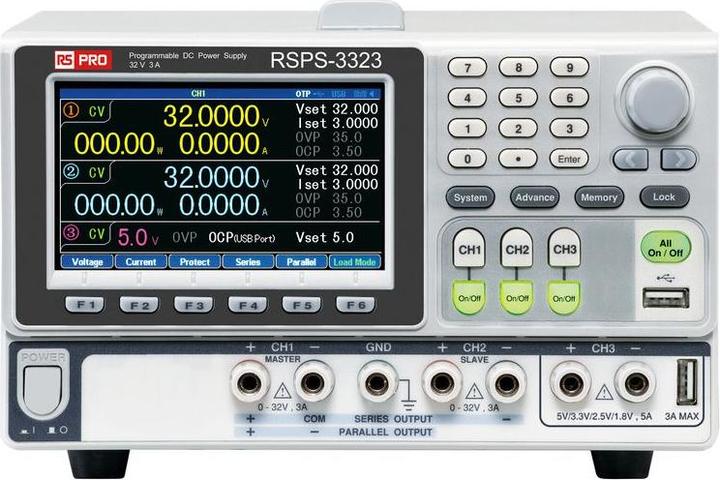Immagine prodotto Rs Pro GPP-3323 Alimentatore switching analogico e digitale a 3 canali 420W, 0 32V / 3A