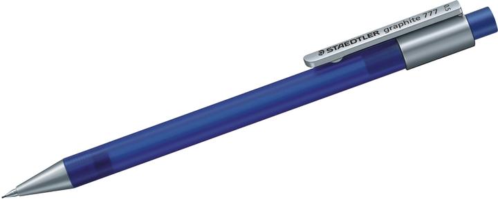 Actual product image Staedtler graphite 777 mechanical pencil, single product, blue transparent, 0.5 mm (0.50 mm, HB, 1 x)