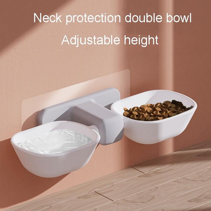 Produktbild König Design Haustier Dual Futternapf Fressnapf Katzenhundnnapf schräge für kleine Schüssel