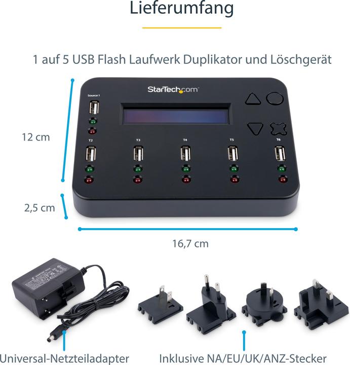 Produktbild StarTech 1:5 Standalone Duplizierer (USB 2.0)