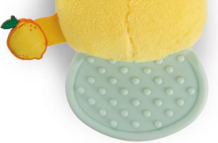 Actual product image NICI Piu Piu teething ring 10cm on header card