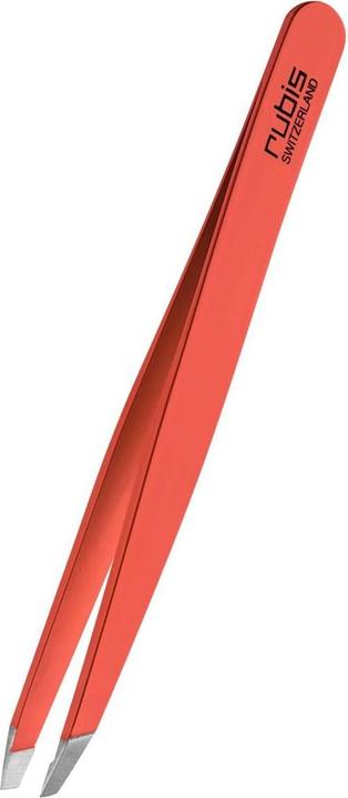Rubis Pinzette schraeg Inox scharlachrot