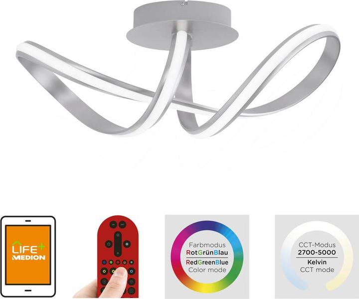 Actual product image Leuchten Direkt Ceiling light steel1xLEDBoard27005000KInterior lightIP20 (1300 lm)