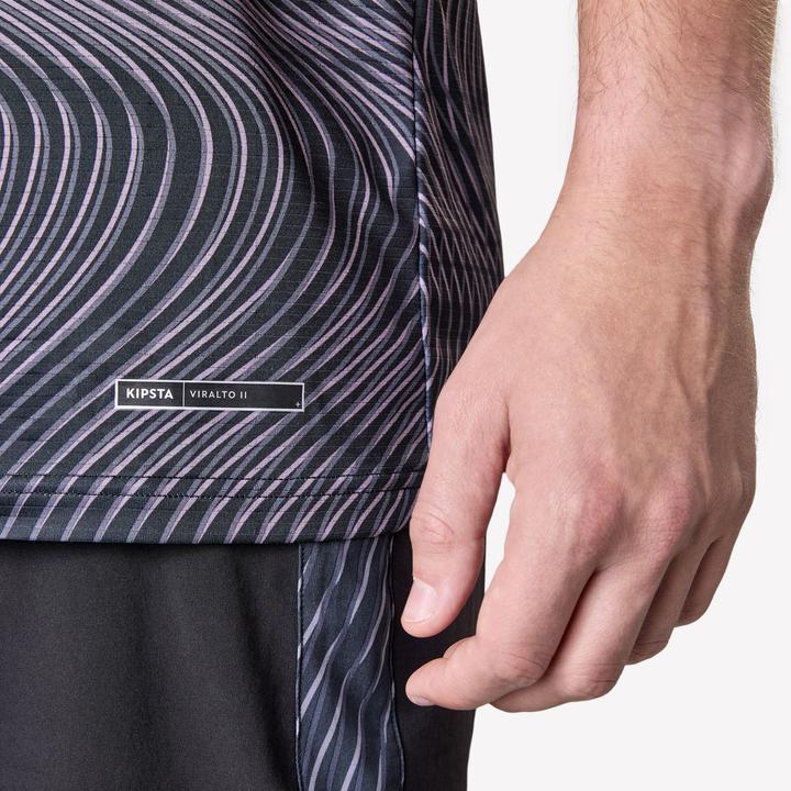Actual product image Kipsta Damen/Herren Fussball Trikot kurzarm - VIRALTO II Wavy schwarz/neongelb (S)