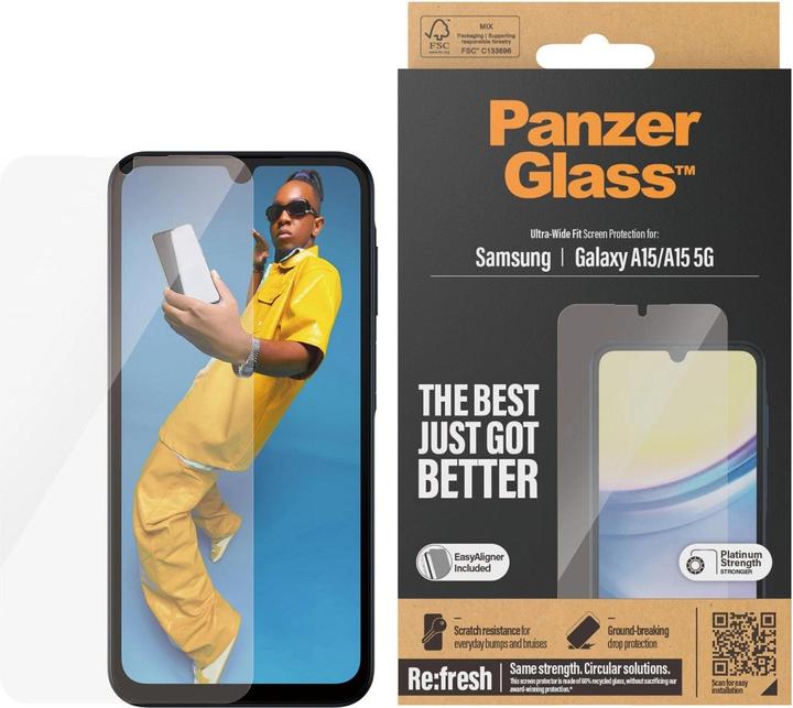 Actual product image PanzerGlass Ultra-Wide Fit (1 Piece, Samsung Galaxy A15 5G)