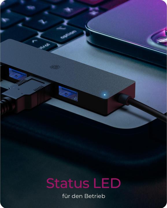 Actual product image Icy Box IB-HUB1424-C3 (USB-C, USB-A, 4 Ports)