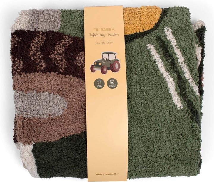 Actual product image Filibabba Tufted rug - Tractor (100 x 77 cm)