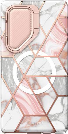 Actual product image i-Blason Cosmo Mag Supcase sleeve with MagSafe- pink marble (Samsung Galaxy S24 Ultra)