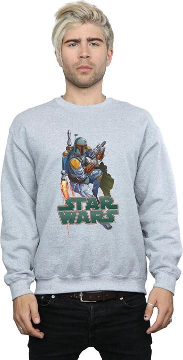 Actual product image Star Wars Mens Boba Fett Fired Up Sweatshirt (L)