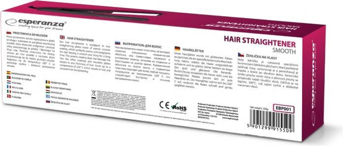 Image du produit Esperanza Pinces à lisser les cheveux EBP001 (Fer plat)