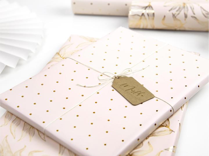 Actual product image Partydeco Wrapping paper 70 x 200 cm, 2 pieces, gold/light pink (Wrapping paper, 2 x)
