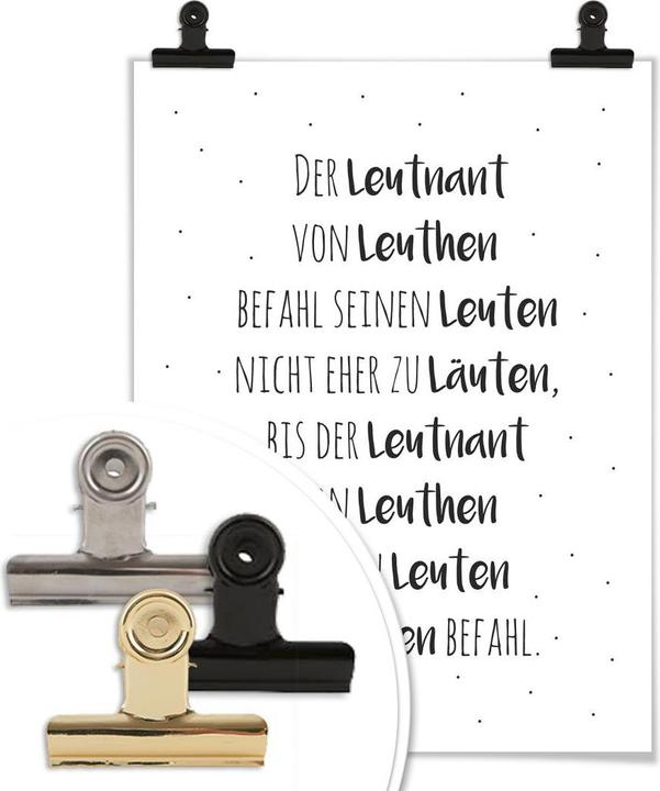 Produktbild Trenddeko Zungenbrecher - Der Leutnant von Leuthen (60 x 80 cm)