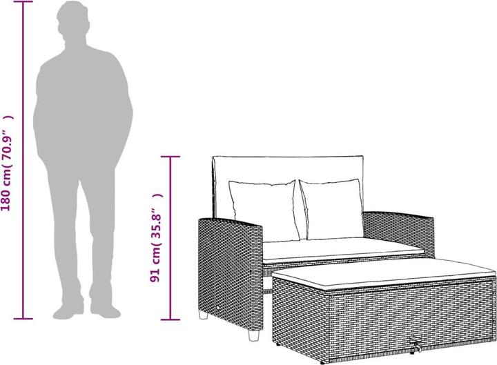 Produktbild VidaXL 2 Sitzer Gartensofa