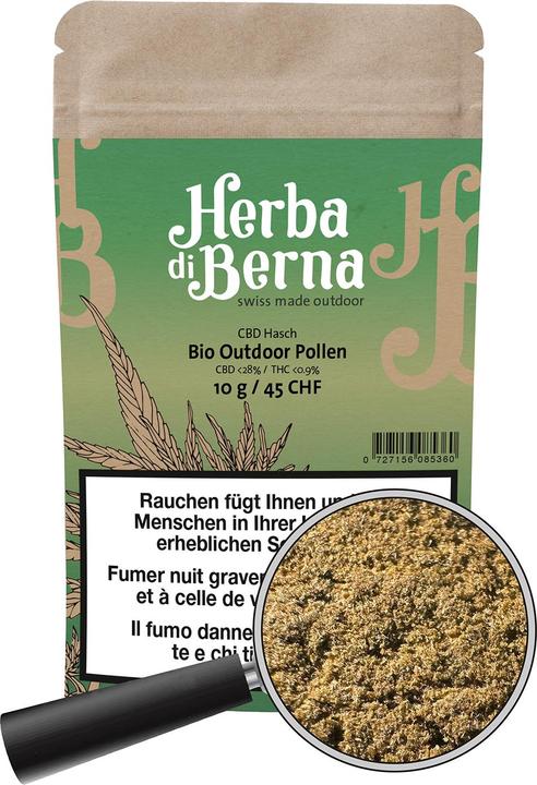 Immagine prodotto Herba di Berna CBD Hash BIO Polline all'aperto (3 g, Esterno)