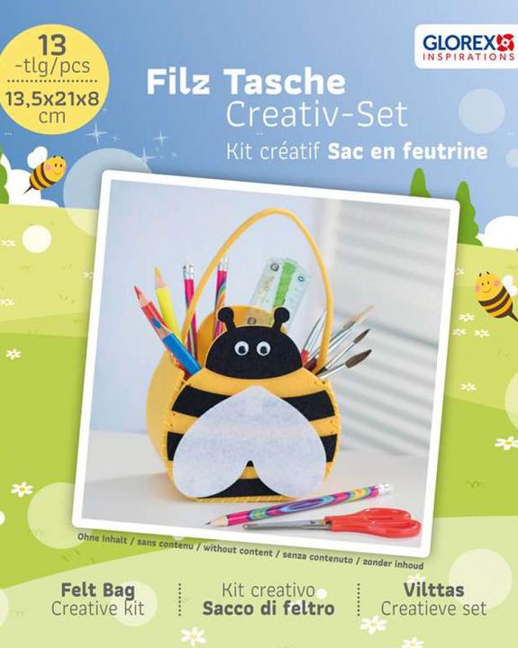 Produktbild Glorex DIY Filz Tasche, Biene 15x13x8cm