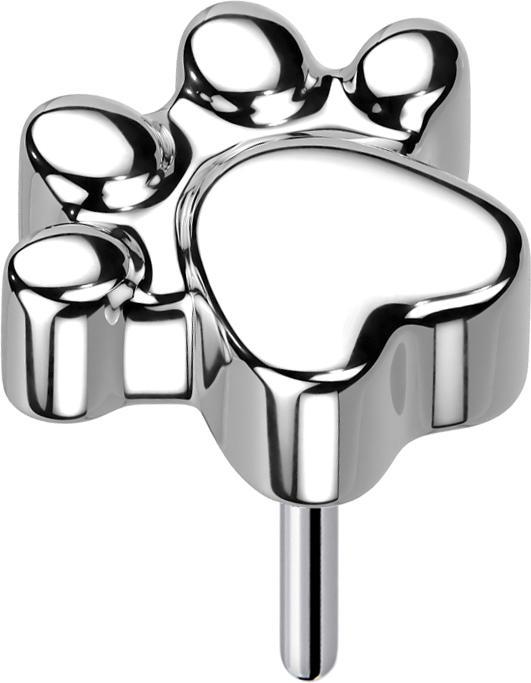 Produktbild Star Piercing Threadless Pfote silber (ohne Messing, Titan G23)