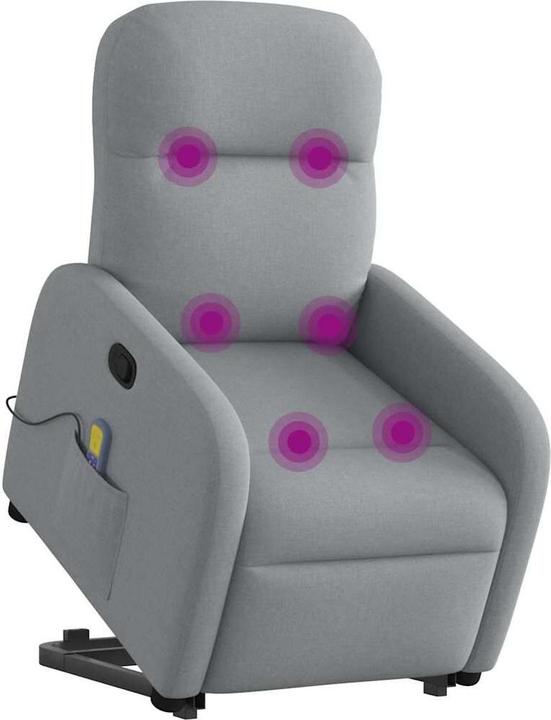 Immagine prodotto VidaXL Poltrona massaggiante con ausilio per la risalita Tessuto grigio chiaro