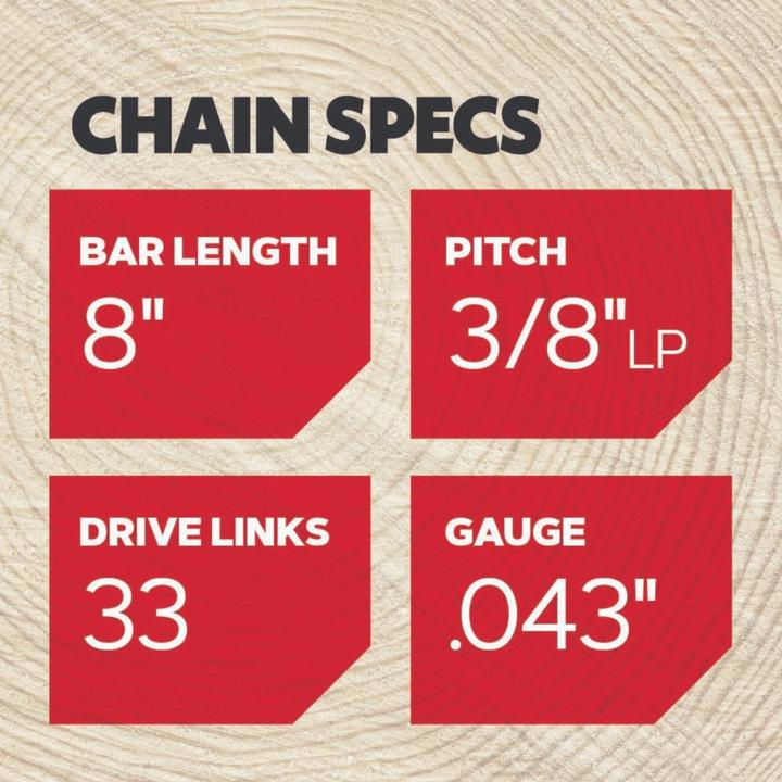 Productafbeelding Oregon Ketting 3/8", 1,1 mm, 33 drijvende schakels, AdvanceCut, halve beitel (Kettingzaag, Zaagketting)