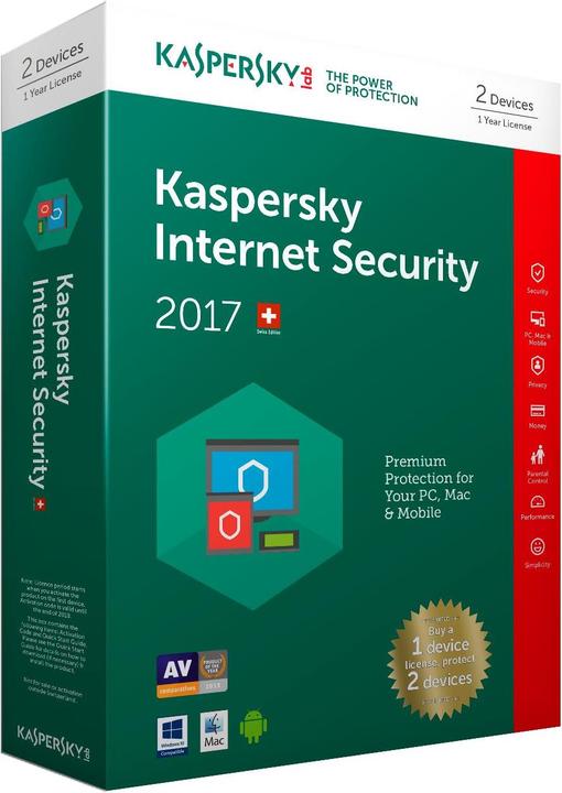 Produktbild Kaspersky Internet Security 2017 (2 User, 12 Monate)