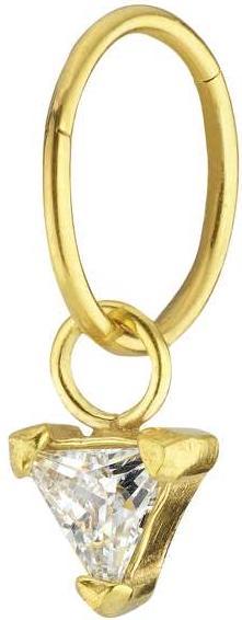 Actual product image Bijouteria Ear piercing (PVD coating (gold coloured), Surgical steel 316L, Crystal)