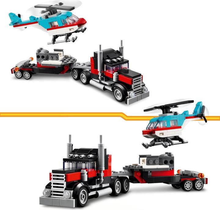 Actual product image LEGO 31146 Low loader with helicopter (31146, LEGO Creator 3-in-1)