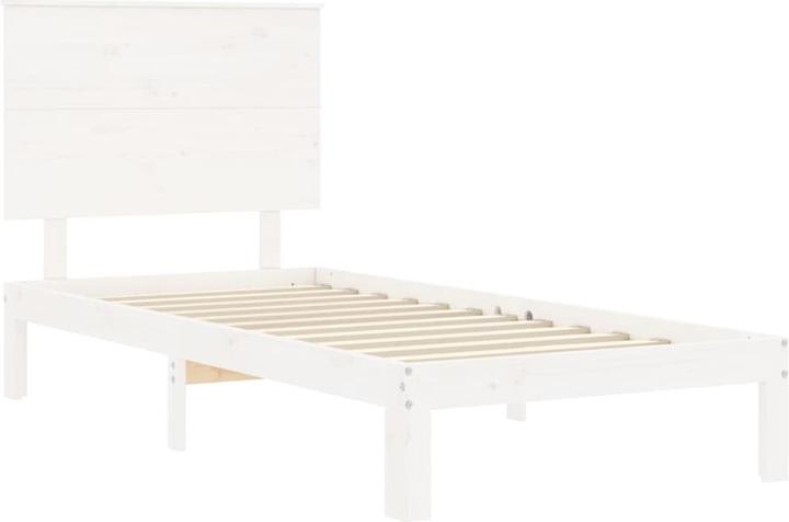 Produktbild VidaXL Massivholzbett mit Kopfteil Weiss 5FT King Size (150 x 200 cm)