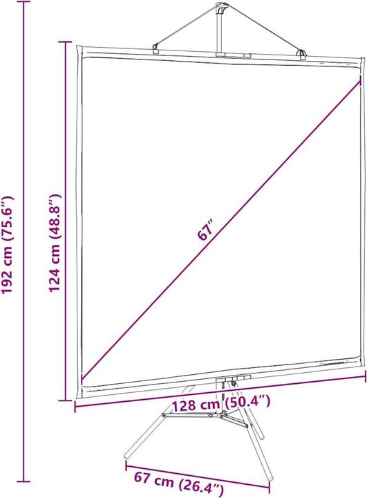 Actual product image VidaXL Projector screen with tripod 67 inch 1:1 projection screen Screen (67", 1:1)