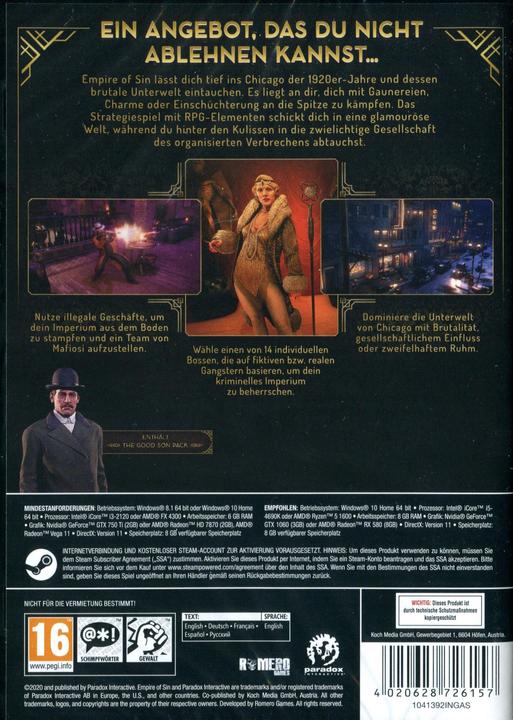 Actual product image Paradox Interactive Empire of Sin Day One Edition (PC, DE)
