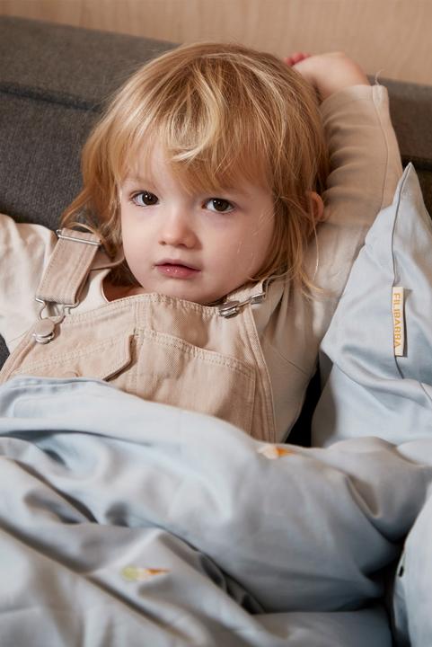 Actual product image Filibabba Baby Bedlinen – Embroidered Cool Summer Design – Pearl Blue (70 x 100 cm, 40 x 45 cm)