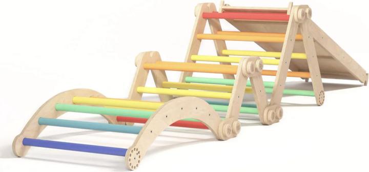Actual product image Montessori Maxi climbing frame - Set XXL with slide- Hell ® by Busy Kids