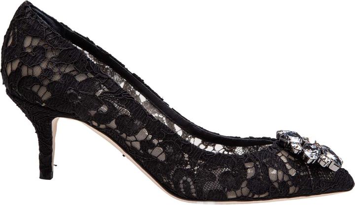 Produktbild Dolce & Gabbana bellucci black lace pumps with crystal application (38)