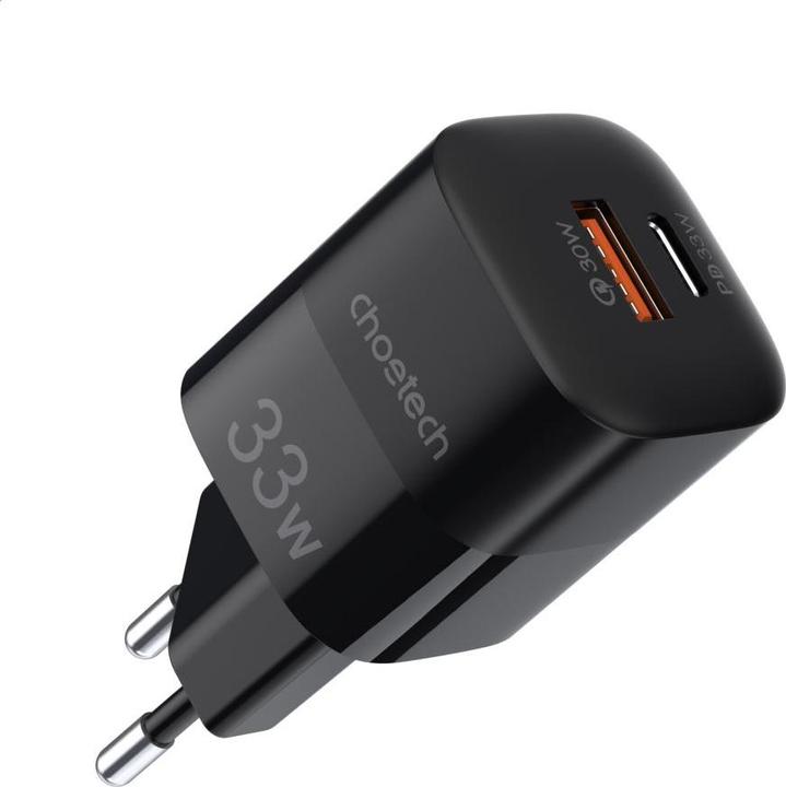 Choetech Fast USB Wall Charger USB Type C PD QC 33W black (PD5006) (33 W)
