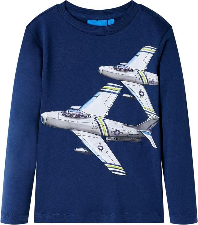 Image du produit VidaXL Tee-shirt manches longues enfant bleu marine 92,Matière : 100 (92)