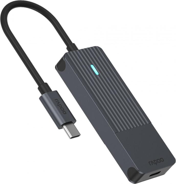 Image du produit Rapoo Hub USB-C, USB-C vers USB-A et USB-C, gris (USB-C, 4 Ports)