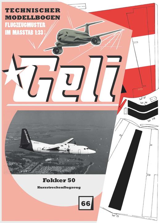Produktbild Geli fokker 50 kartonmodell