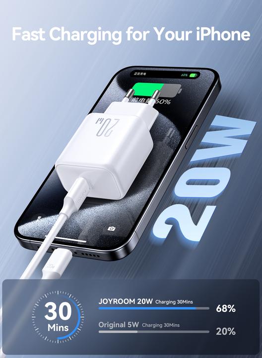 Immagine prodotto Joyroom Caricabatterie UE Plug PD 20W Fast Charger Type-C (20 W)