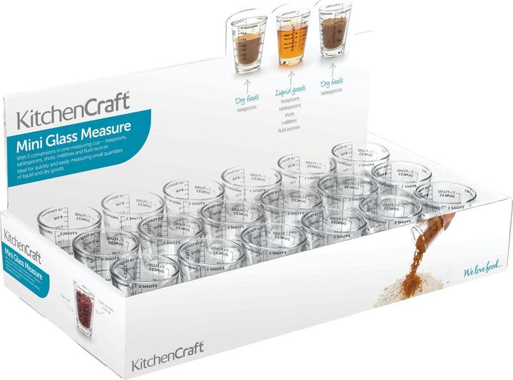 Produktbild Kitchen Craft KitchenCraft Glass Mini Measures 50ml, Display of Eighteen (50 ml)