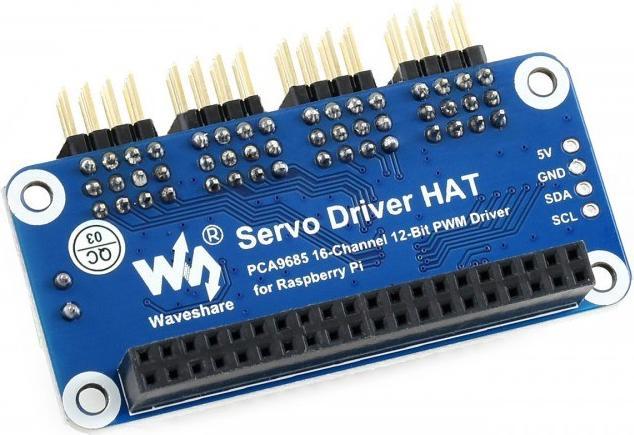 Immagine prodotto WaveShare Servo driver HAT (B) per Raspberry Pi a 16 canali con I2C