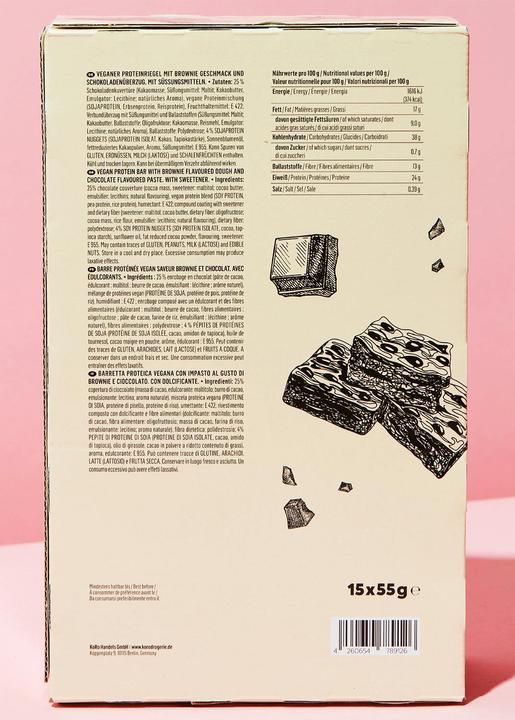 Actual product image KoRo Vegan protein bar with brownie flavour and chocolate coating. With sweeteners. (1 pcs., 825 g)
