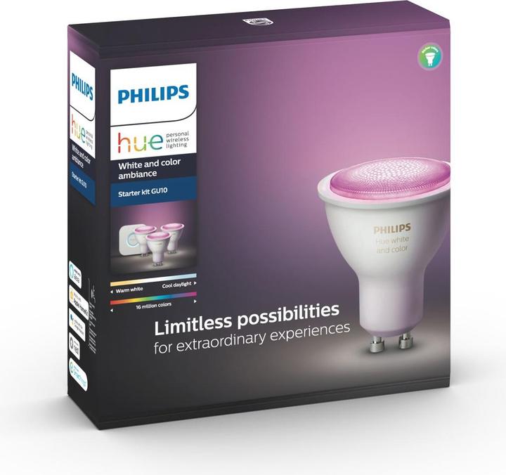 Produktbild Philips Hue White & Color Ambiance Starterset (GU10, 5.70 W, 350 lm, 3 x, G)